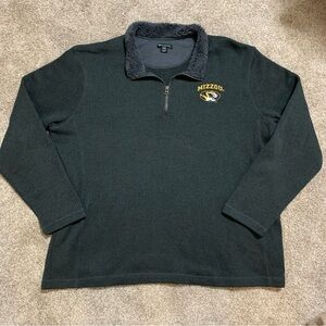 Champion Mizzou Tigers Charcoal Ribbed Quarter-Zip Pullover Sweater Sherpa XXL